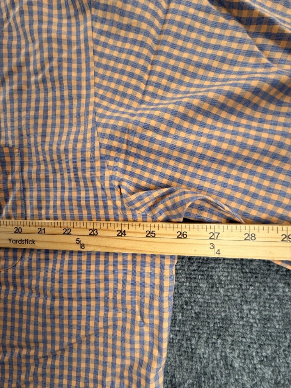 Brooks Brothers Check Non-Iron Cotton XL Button-Down Short Sleeve Blue Orange - Picture 7 of 16